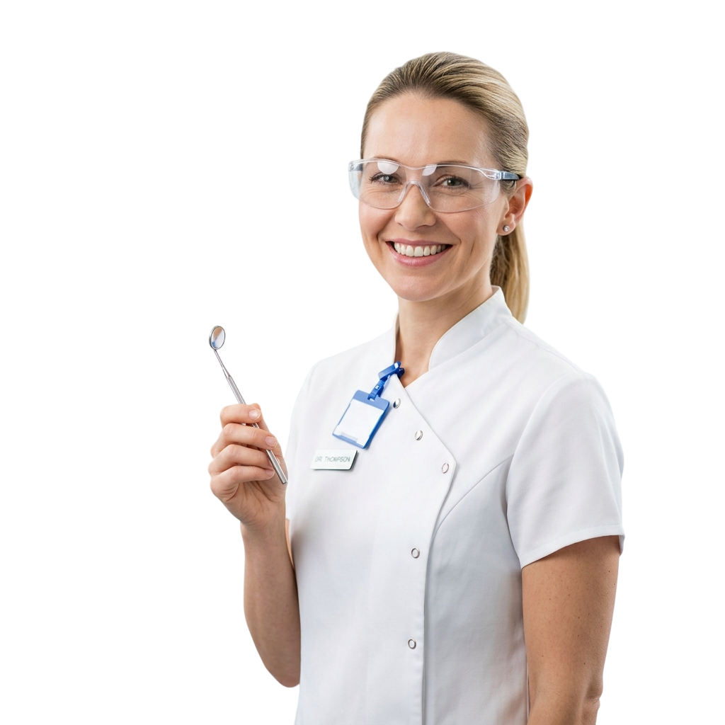 Friendly female clinician smiling